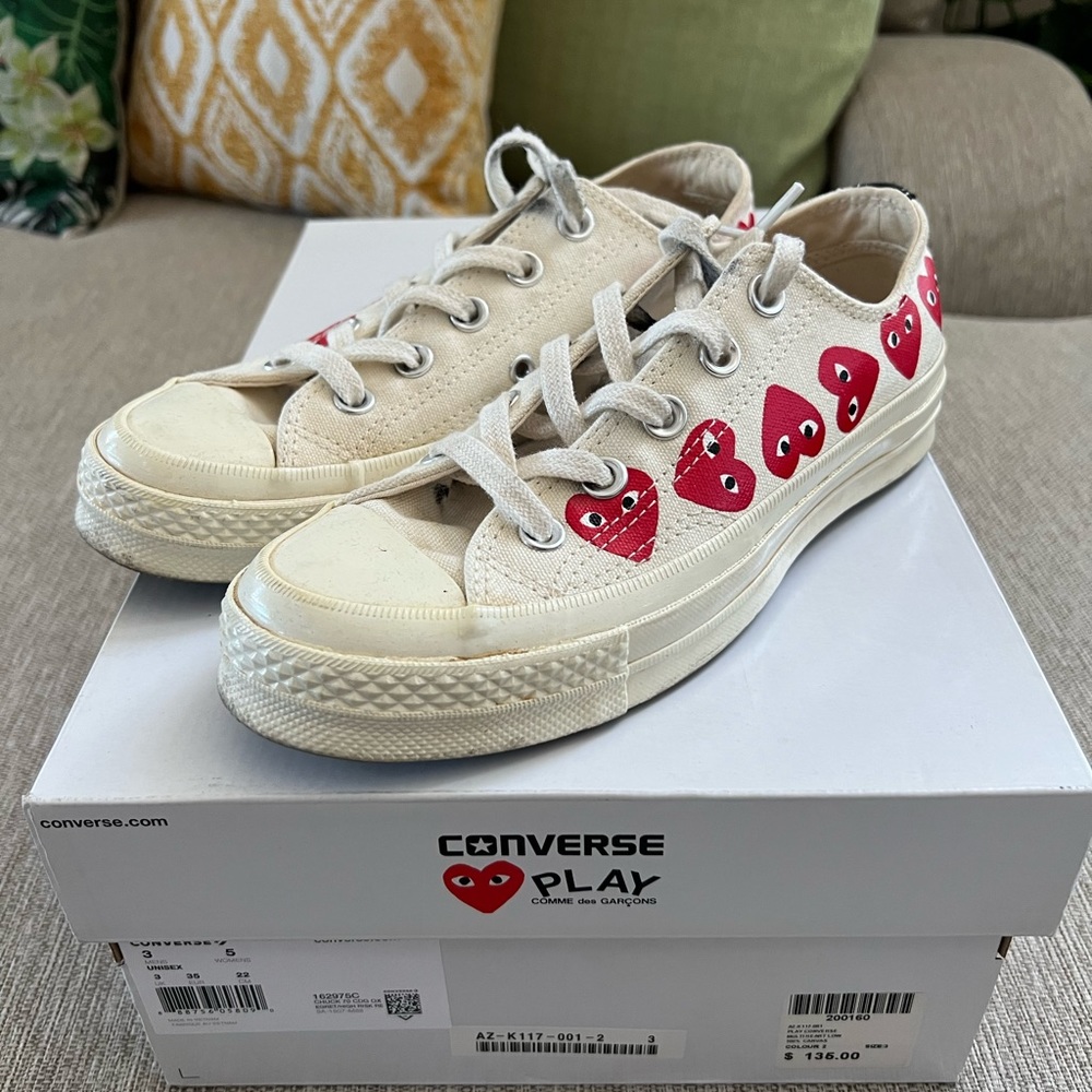 Comme Des Garçons Play Converse All Star Chuck Taylor 70 Size 5 Hearts